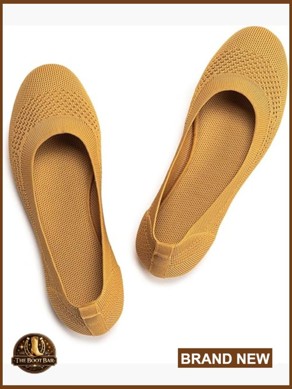 Womens Ballet Flats Round Toe Slip On Work Shoes Knitted Lightweight Walking
